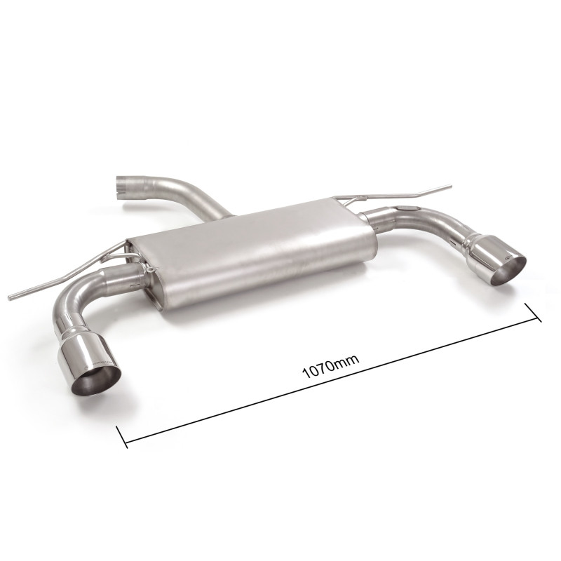 Silencieux arrière duplex en inox g/d avec sortie ronde Sport Line 102 mm Ligne avec diamètre majoré 70 mm