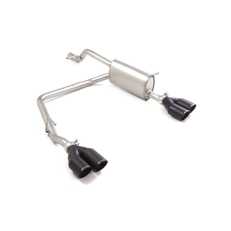 Silencieux arrière duplex en inox g/d avec 2 sorties rondes Sport Line Black 80 mm décalées