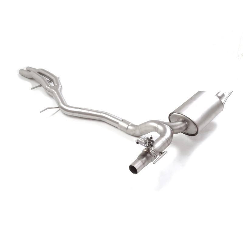 Tube intermédiaire groupe n sans silencieux en inox + Silencieux arrière duplex en inox avec valve integrées.La valve est con...