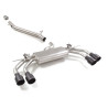 Tube intermédiaire en inox + Silencieux arrière duplex en inox g/d avec 2 sortie ronde Sport Line Black 102 mm avec valves in...