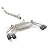 Tube intermédiaire en inox + Silencieux arrière duplex en inox g/d avec 2 sortie ronde Carbon Shot 100 mm avec valves integré...