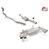 Catalyseur métallique 200cpsi groupe n en inox avec enlèvement du filtre OPF / GPF + Silencieux intermédiaire + Silencieux ar...