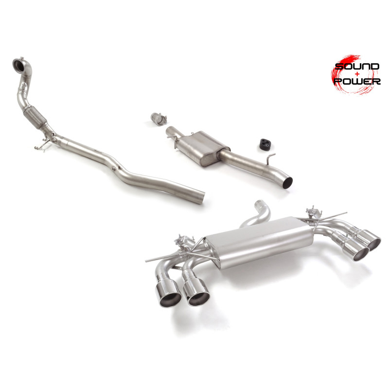 Tube remplacement cat groupe n en inox avec enlèvement du filtre OPF / GPF + Silencieux intermédiaire + Silencieux arrière du...