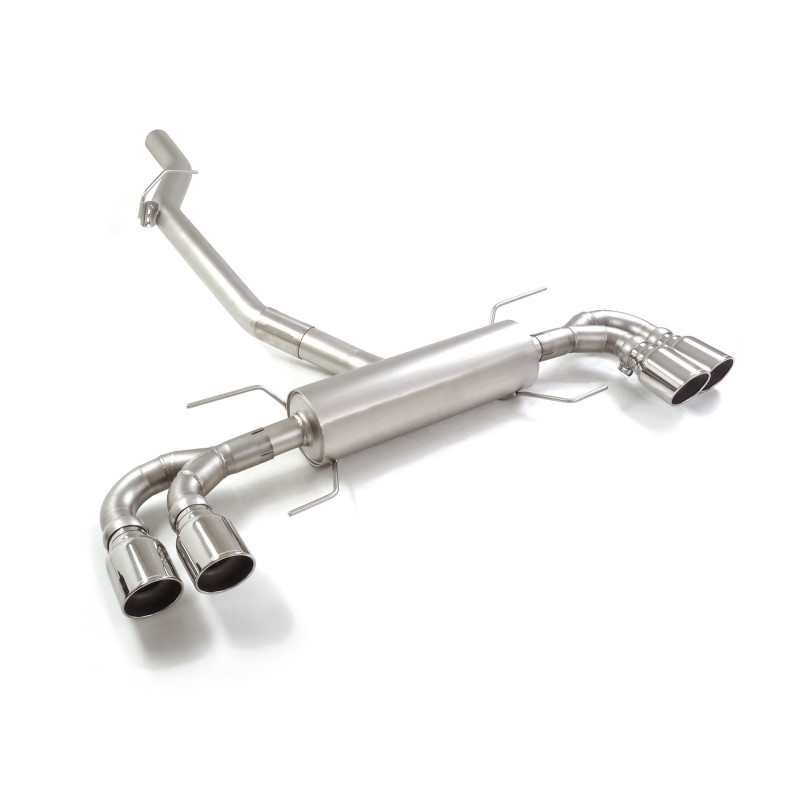 Silencieux arrière duplex en inox g/d avec 2 sortie ronde Sport Line 102 mm Ligne avec diamètre majoré 76 mm