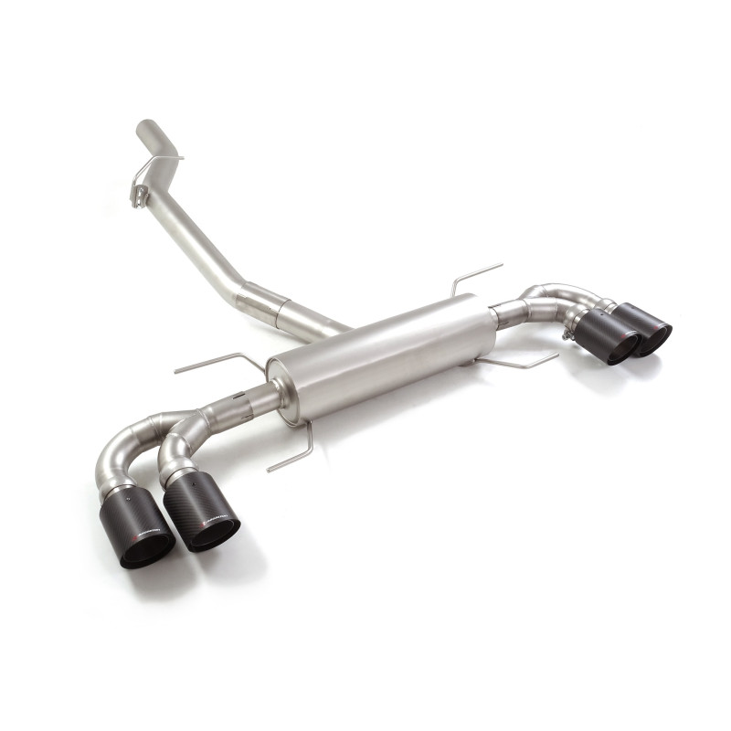 Silencieux arrière duplex en inox g/d avec 2 sortie ronde Carbon Shot 100 mm Ligne avec diamètre majoré 76 mm