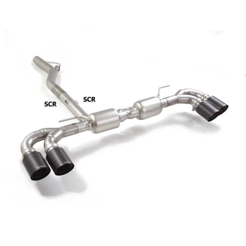 Silencieux arrière duplex en inox g/d avec 2 sortie ronde Carbon Shot 100 mm Ligne avec diamètre majoré 70 mm Compatible uniq...