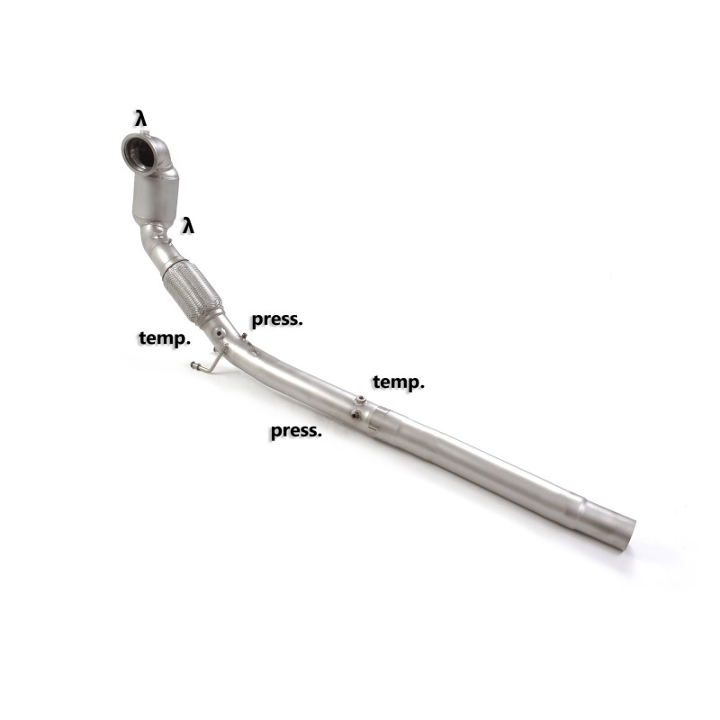 Catalyseur métallique 200cpsi groupe n en inox avec enlèvement du filtre OPF / GPF. Tous les emplacements des sondes d’origin...