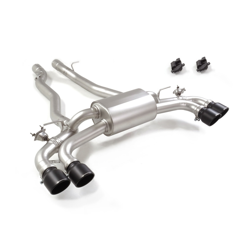 Silencieux arrière duplex en inox g/d avec 2 sortie ronde Sport Line Black 102 mm décalées avec valves integrées.Les valves s...
