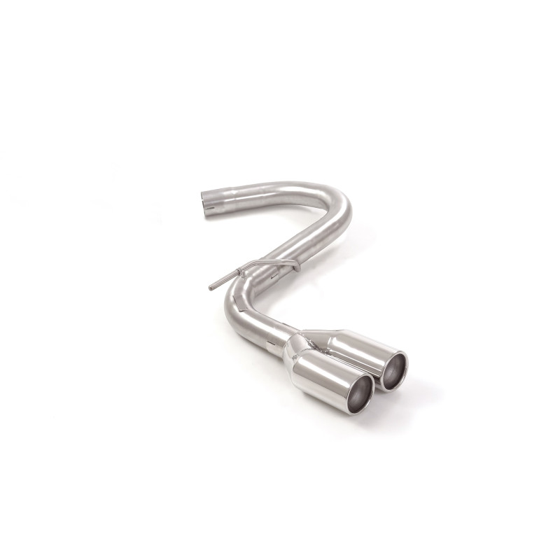 Tubes arrière group n en inox avec 2 sorties rondes 80 mm décalées Ligne avec diamètre majoré 60 mm