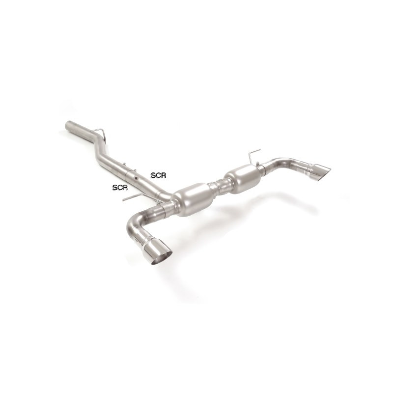 Silencieux arrière duplex en inox g/d avec sortie ronde Sport Line 90 mm Ligne avec diamètre majoré 70 mm Compatible uniqueme...