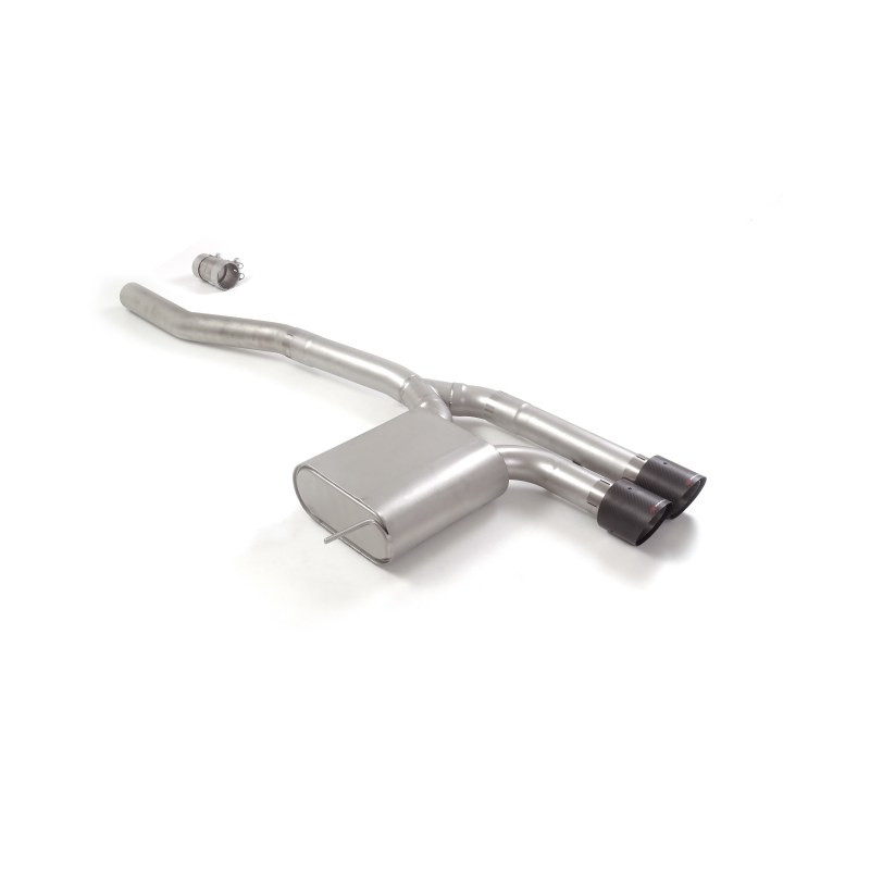 Silencieux arrière en inox avec 2 sorties rondes Carbon Shot 100 mm Ligne avec diamètre majoré 76 mm