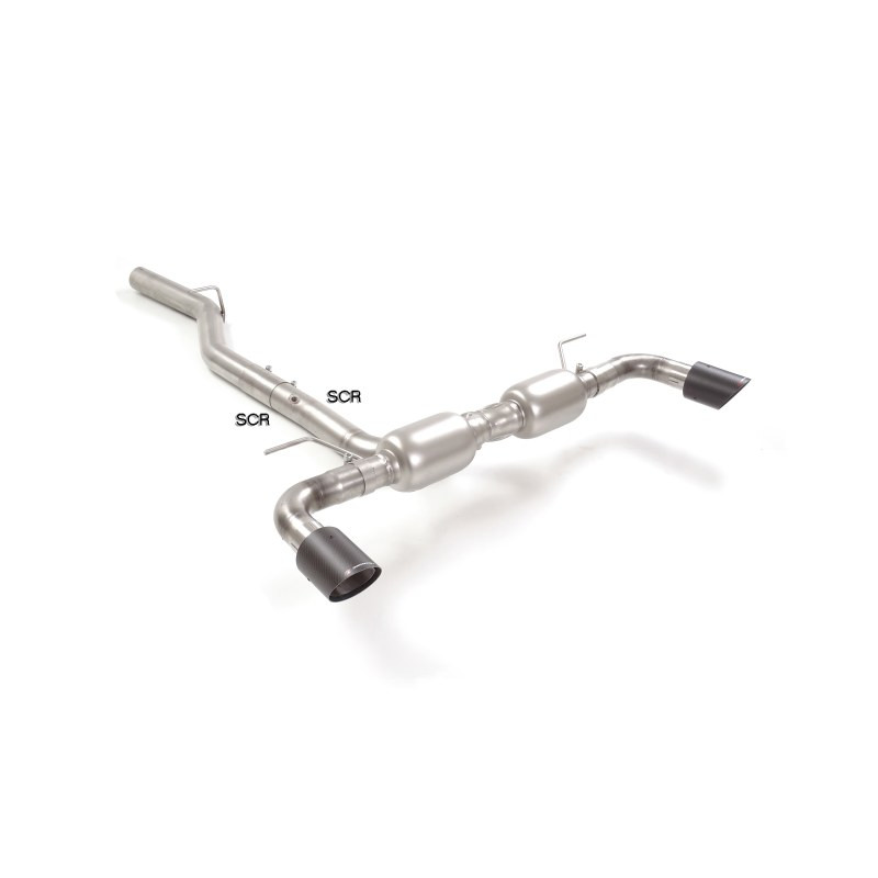 Silencieux arrière duplex en inox g/d avec sortie ronde Carbon Shot 90 mm Ligne avec diamètre majoré 70 mm Compatible uniquem...