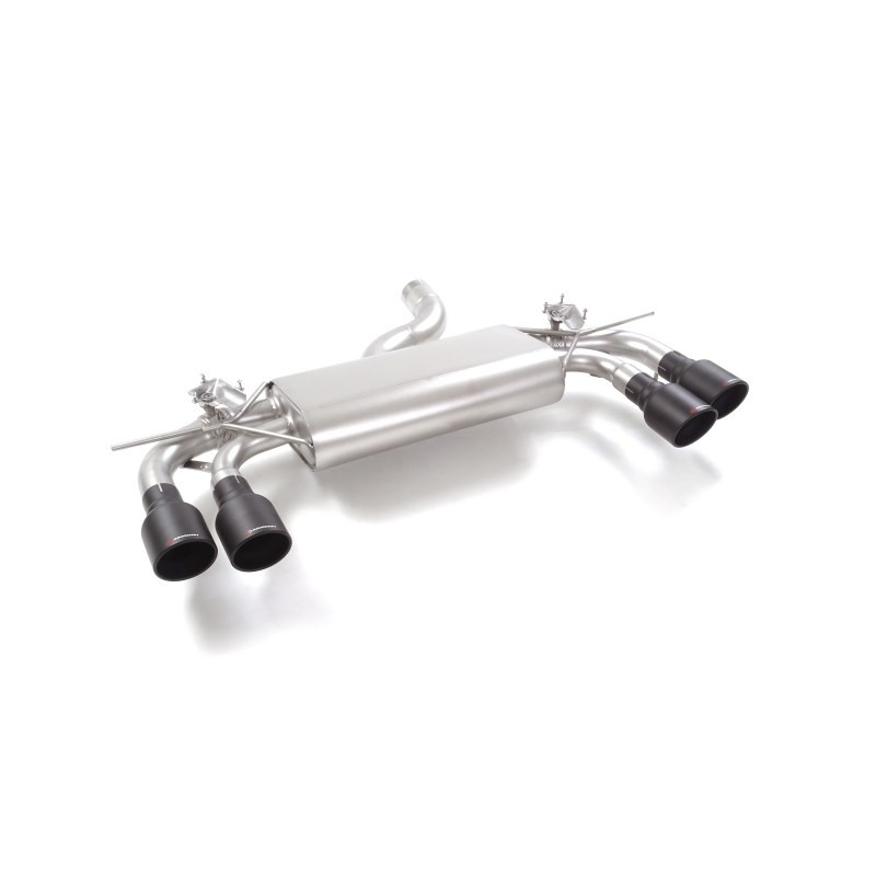 Silencieux arrière duplex en inox g/d avec 2 sortie ronde Sport Line Black 102 mm avec valves integrées.Les valves sont contr...