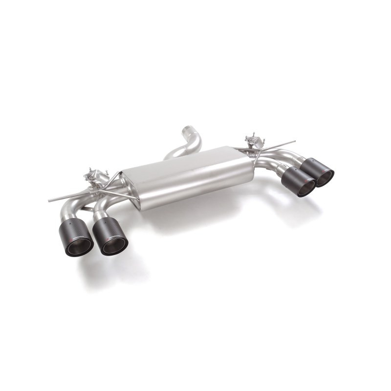 Silencieux arrière duplex en inox g/d avec 2 sortie ronde Carbon Shot 100 mm avec valves integrées.Les valves sont contrôlées...