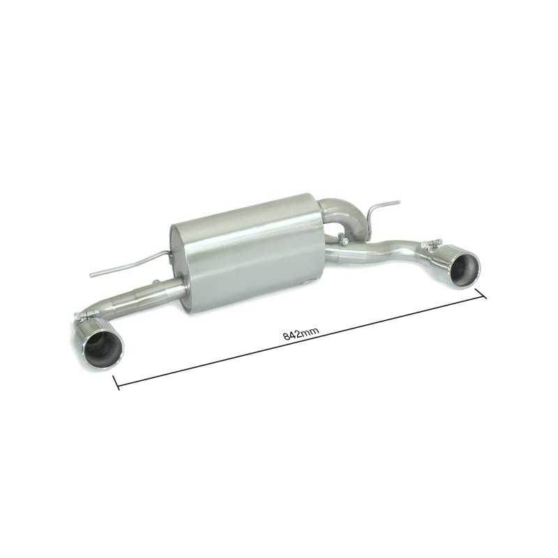 Silencieux arrière duplex en inox g/d avec sortie ronde 90 mm Modifier le pare-chocs d'origine ou utiliser jupe arrière Riege...