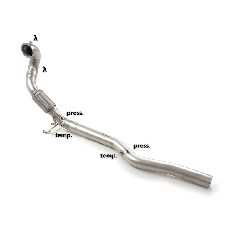Tube remplacement cat groupe n en inox avec enlèvement du filtre à particules. Ligne avec diamètre majoré 76 mm