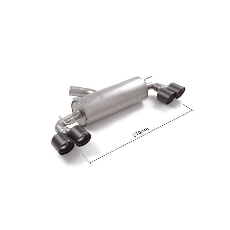 Silencieux arrière duplex en inox g/d avec 2 sortie ronde Carbon Shot 100 mm décalées Modifier le pare-chocs d'origine Ligne...