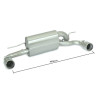 Silencieux arrière duplex en inox g/d avec sortie ronde 90 mm Ligne avec diamètre majoré 70 mm