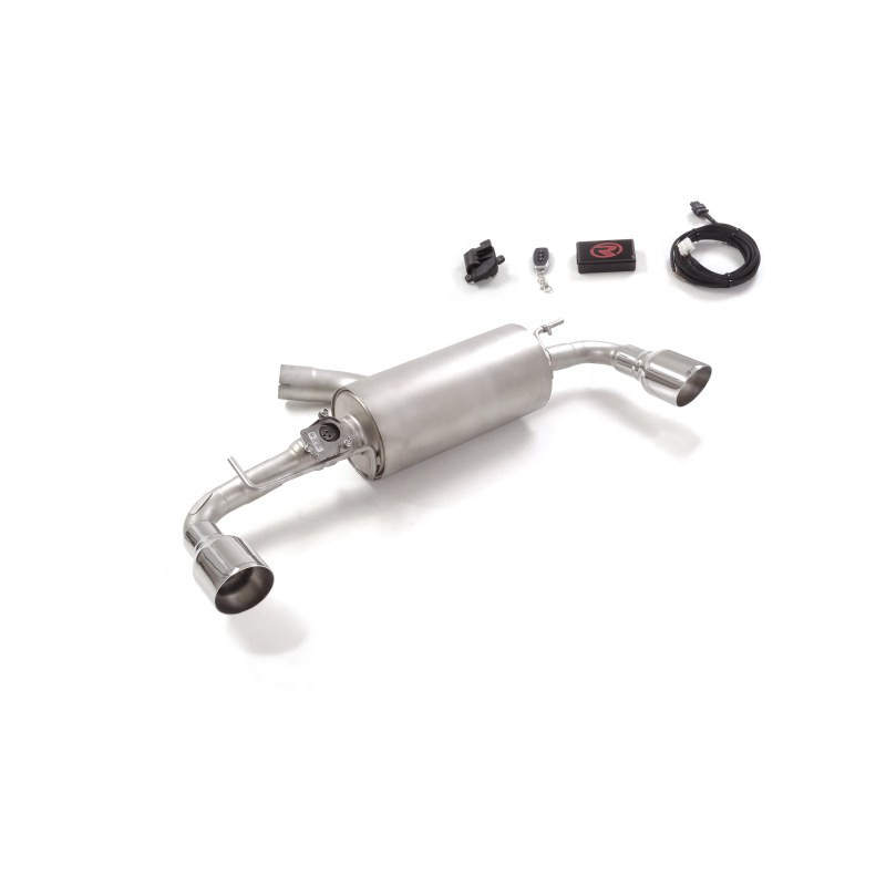 Silencieux arrière duplex groupe n en inox g/d avec sortie ronde Sport Line 102 mm avec valve électrique intégrée. Contrôle d...