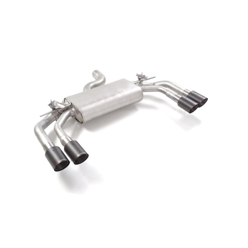 Silencieux arrière duplex en inox g/d avec sortie ronde Carbon Shot 2x90 mm décalées avec valves integrées.Les valves sont co...