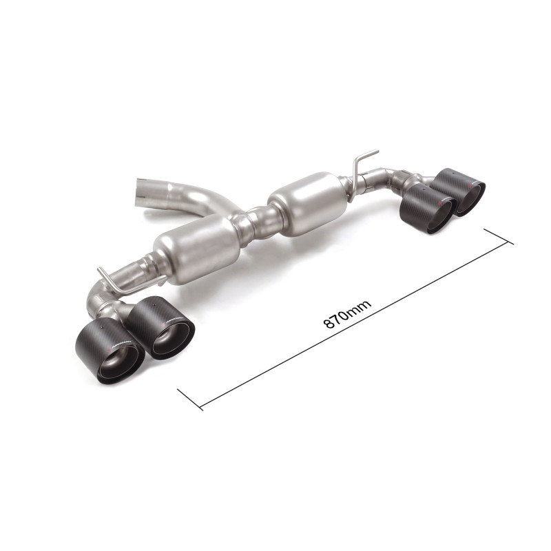 Silencieux arrière duplex groupe n en inox g/d avec 2 sortie ronde Carbon Shot 100 mm Ligne avec diamètre majoré 70 mm