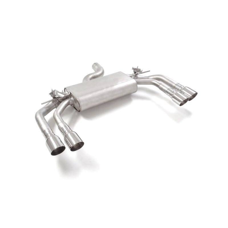 Silencieux arrière duplex en inox g/d avec sortie ronde Sport Line 2x90 mm décalées avec valves integrées.Les valves sont con...