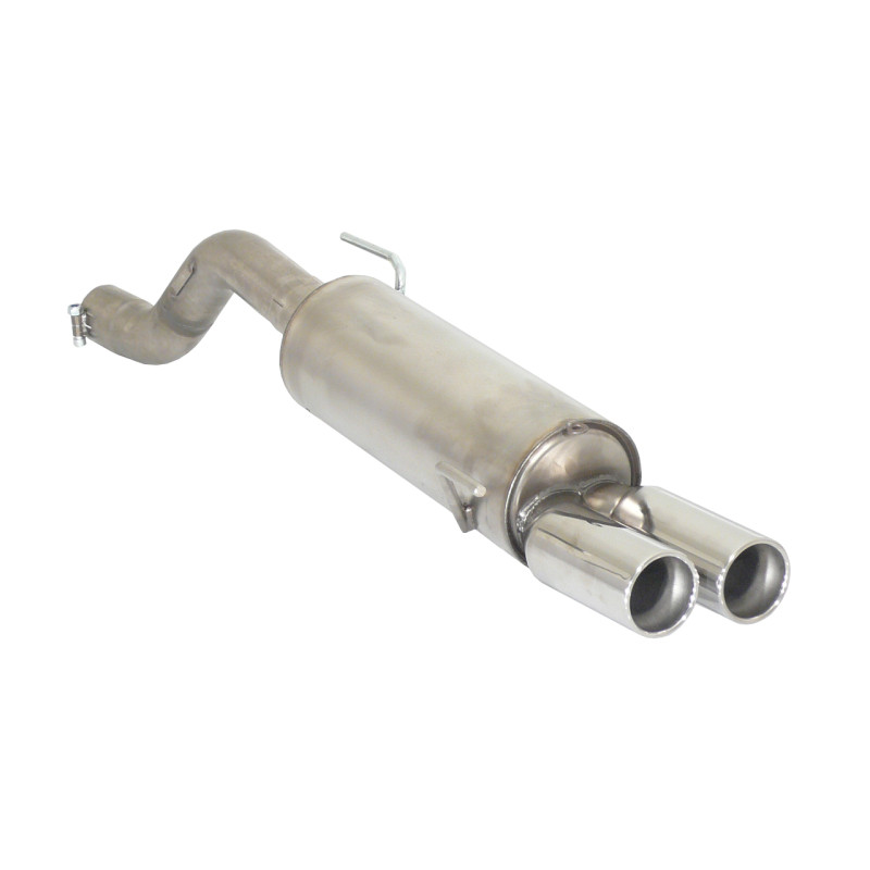 Silencieux arrière en inox avec 2 sorties rondes 80 mm décalées Ligne avec diamètre majoré 70 mm