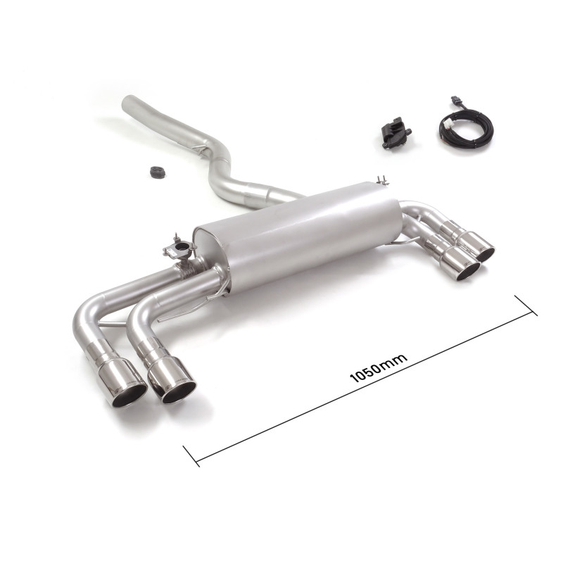 Silencieux arrière duplex en inox g/d avec sortie ronde Sport Line 2x90 mm décalées avec valves integrées.Les valves sont con...