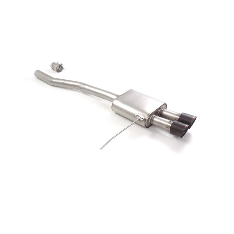Silencieux arrière en inox avec 2 sorties ronde centrales Carbon Shot 100 mm Ligne avec diamètre majoré 76 mm