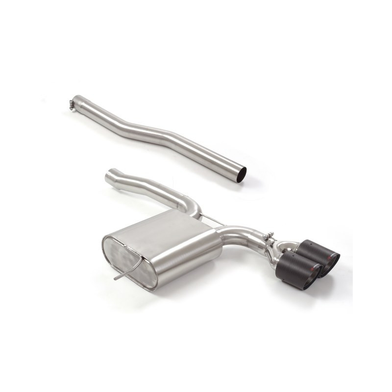Silencieux arrière en inox avec 2 sorties rondes Carbon Shot 100 mm Ligne avec diamètre majoré 70 mm