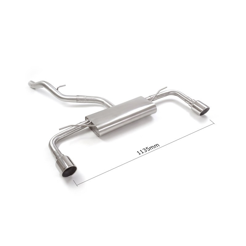 Silencieux arrière duplex en inox g/d avec sortie ronde Sport Line 102 mm Ligne avec diamètre majoré 60 mm Supprime un deuxiè...