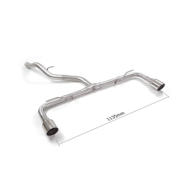 Tube arrière groupe n duplex en inox g/d avec 1 sortie ronde Sport Line 102 mm Ligne avec diamètre majoré 60 mm Supprime un d...