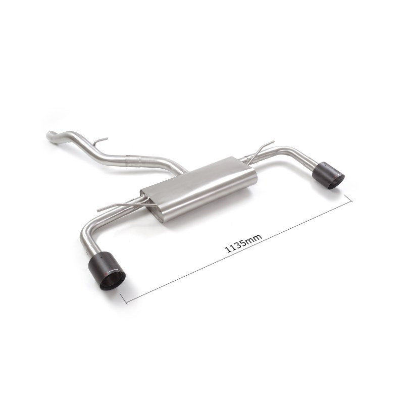 Silencieux arrière duplex en inox g/d avec sortie ronde Carbon Shot 100 mm Ligne avec diamètre majoré 60 mm Supprime un deuxi...