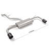 Silencieux arrière duplex en inox g/d avec sortie ronde Carbon Shot 100 mm Ligne avec diamètre majoré 60 mm Supprime un deuxi...
