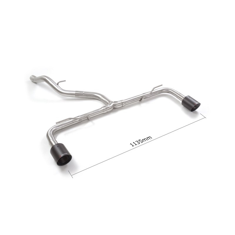 Tubes arrières duplex en inox g/d group n avec 1 sortie ronde Carbon Shot 100 mm Ligne avec diamètre majoré 60 mm Supprime un...