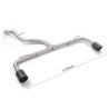 Tubes arrières duplex en inox g/d group n avec 1 sortie ronde Carbon Shot 100 mm Ligne avec diamètre majoré 60 mm Supprime un...