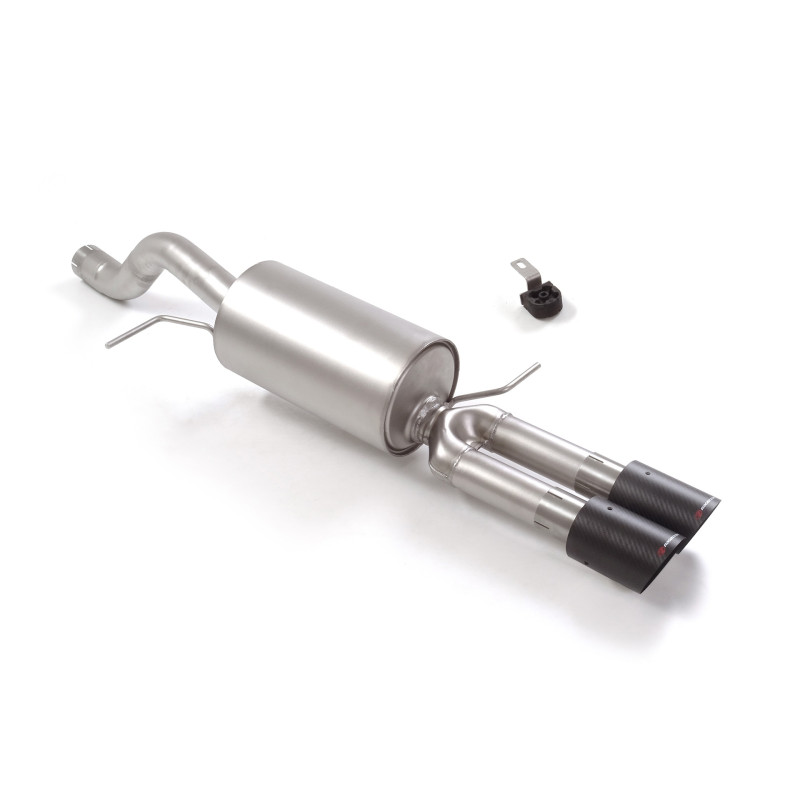 Silencieux arrière groupe n en inox avec 2 sorties rondes Carbon Shot 90 mm Exclusion de la valve OEM. Pour éviter l’allumage...