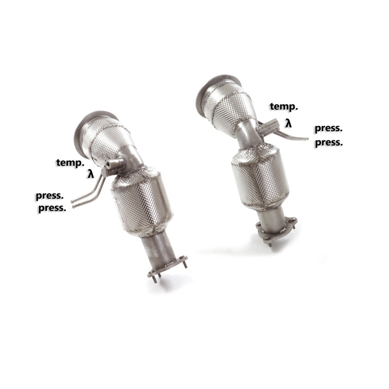 Tube remplacement cat groupe n en inox avec enlèvement du filtre à particules. Tous les emplacements des sondes d’origine pré...