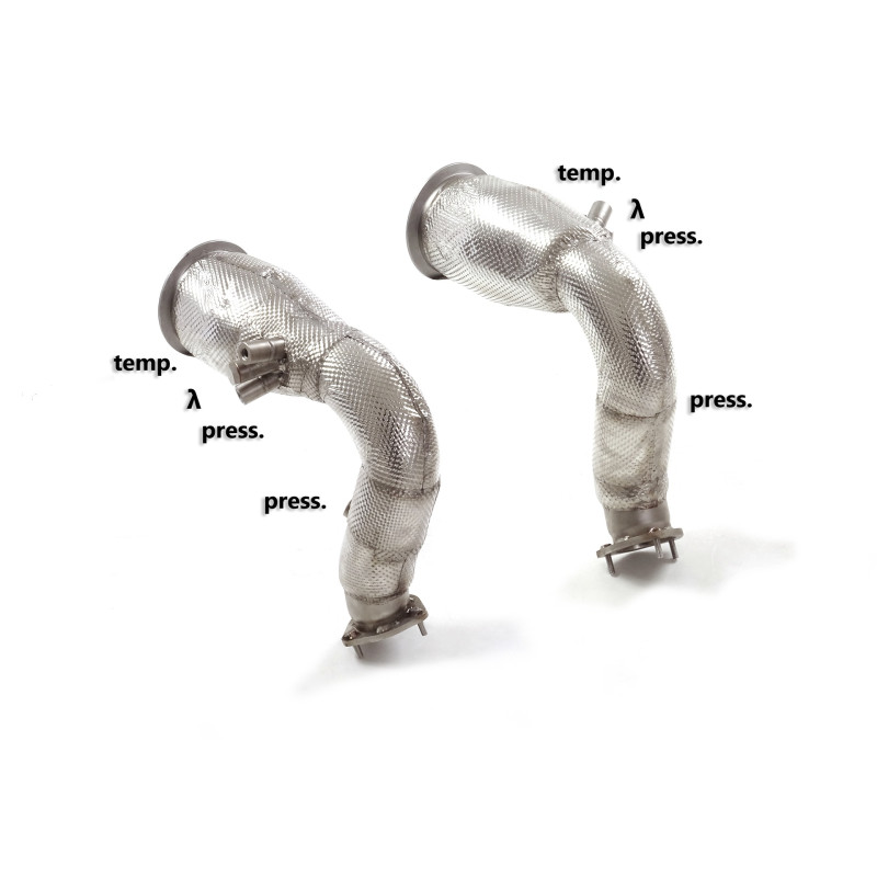 Tube remplacement cat groupe n en inox avec enlèvement du filtre à particules. Tous les emplacements des sondes d’origine pré...