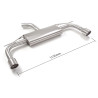 Silencieux arrière duplex en inox g/d avec sortie ronde Sport Line 102 mm Ligne avec diamètre majoré 60 mm