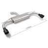 Silencieux arrière duplex en inox g/d avec sortie ronde Sport Line Black 102 mm Ligne avec diamètre majoré 60 mm