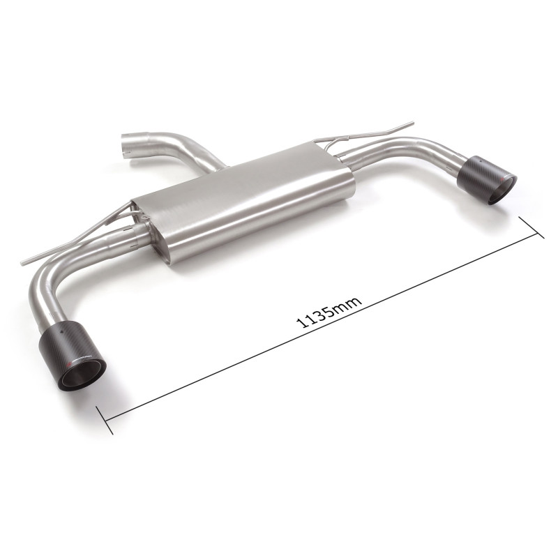 Silencieux arrière duplex en inox g/d avec sortie ronde Carbon Shot 100 mm Ligne avec diamètre majoré 60 mm
