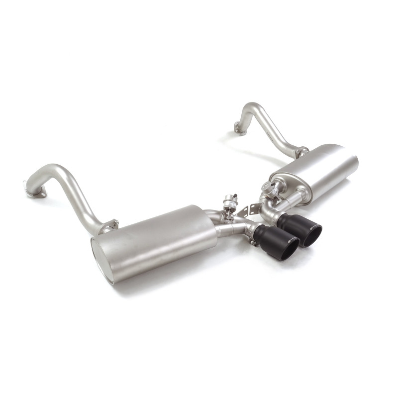 Silencieux arrière duplex en inox g/d avec sortie ronde Sport Line Black 102 mm Avec valves à dépression.