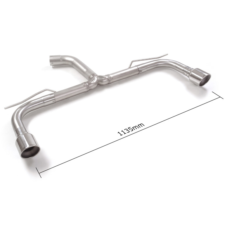 Tube arrière groupe n duplex en inox g/d avec 1 sortie ronde Sport Line 102 mm Ligne avec diamètre majoré 60 mm