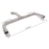 Tube arrière groupe n duplex en inox g/d avec 1 sortie ronde Sport Line 102 mm Ligne avec diamètre majoré 60 mm