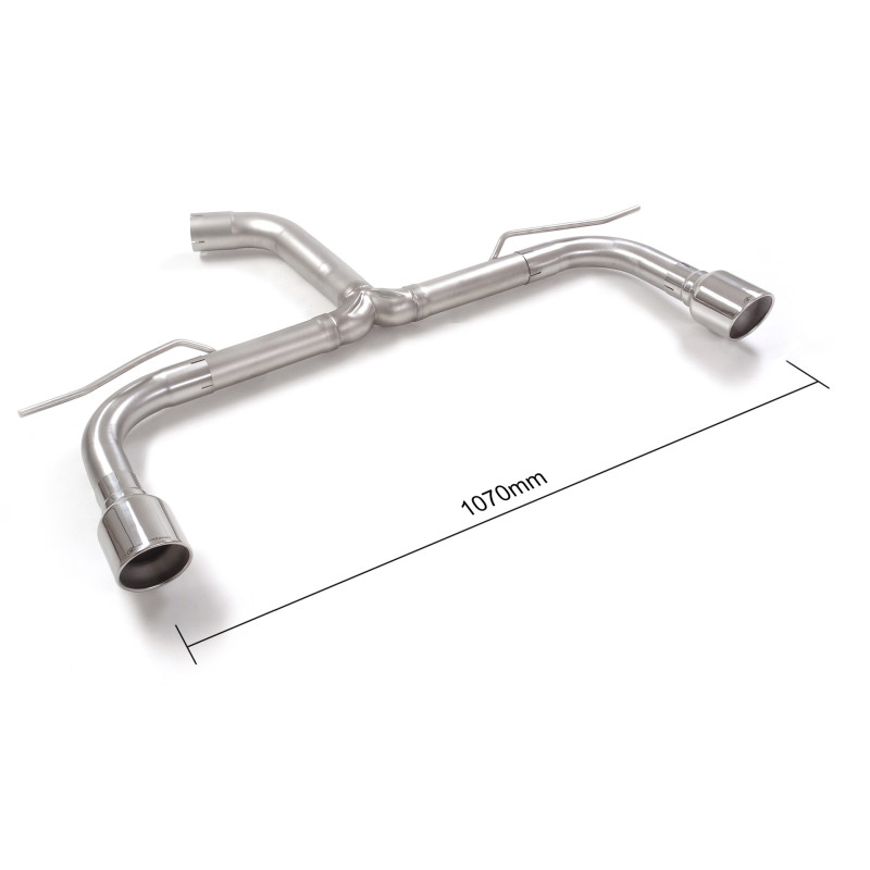 Tube arrière groupe n duplex en inox g/d avec 1 sortie ronde Sport Line 102 mm Ligne avec diamètre majoré 60 mm