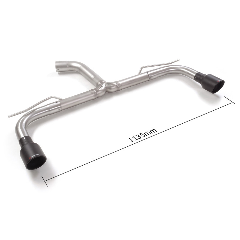 Tube arrière groupe n duplex en inox g/d avec 1 sortie ronde Sport Line Black 102 mm Ligne avec diamètre majoré 60 mm