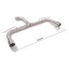 Silencieux arrière duplex en inox g/d avec sortie ronde Sport Line 102 mm Ligne avec diamètre majoré 60 mm