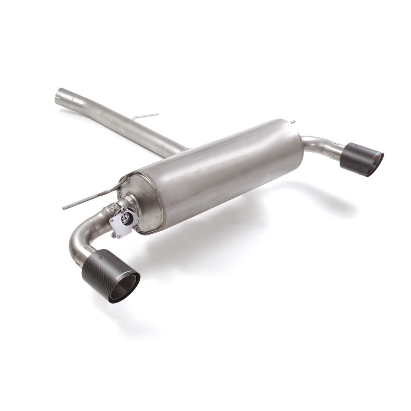 Silencieux arrière duplex en inox g/d avec sortie ronde Carbon Shot 100 mm avec valve integrées.La valve est contrôlée par le...