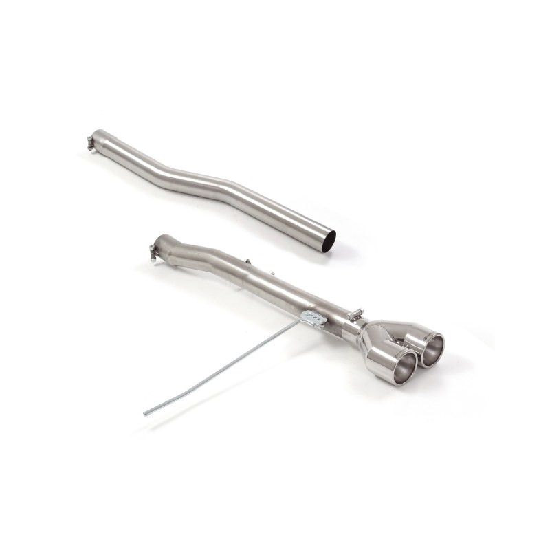 Tube arrière en inox group n avec 2 sorties rondes 102 mm Ligne avec diamètre majoré 70 mm Ragazzon Mini F56 2014 à 2024